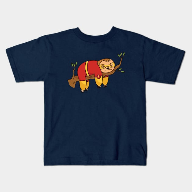 Superhero sloth Kids T-Shirt by BramCrye